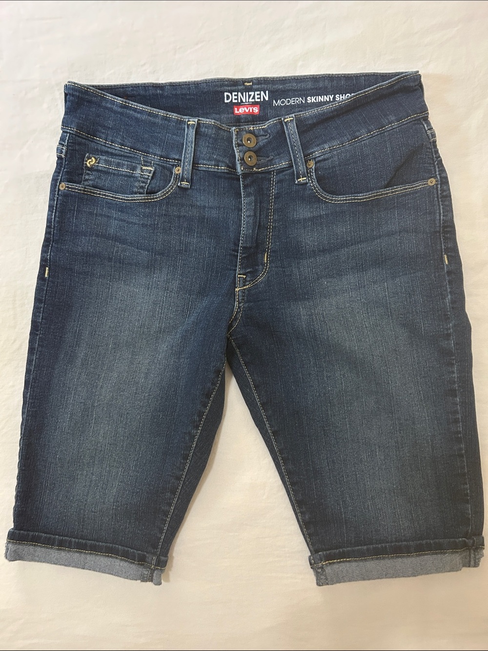 Denizen Levi's Womens Modern Skinny Bermuda Denim Shorts 10